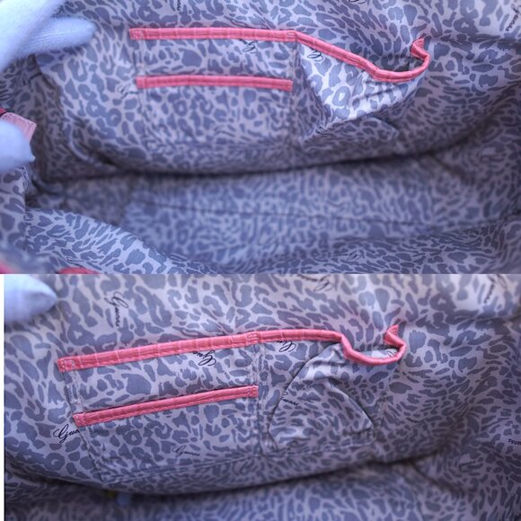 Guess Y2K Patent Croc Tote Bag Pink Beige Large Logo Glam Shoulder Bag - Picture 5 of 11